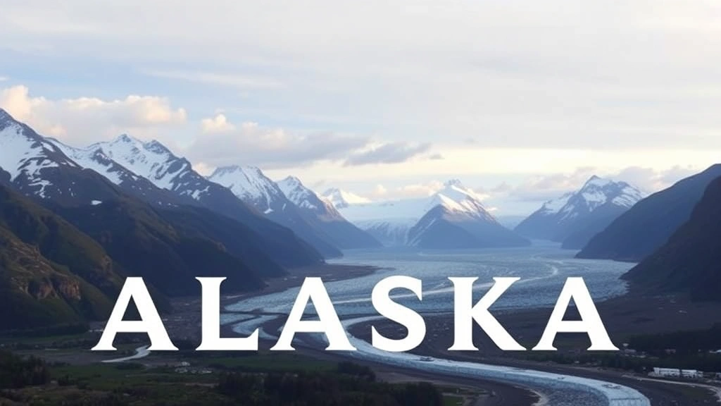 Scenic Alaska landscape with glaciers and mountains, representing Alaska Airlines' primary service region, pristine wilderness photography, inspiring travel destination