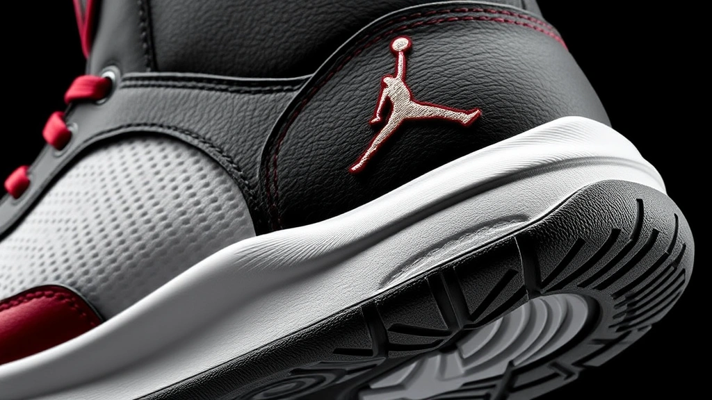 Close-up detail of Jordan Flight Court mid-cut design showing leather and mesh materials, responsive cushioning midsole, and specialized outsole traction pattern